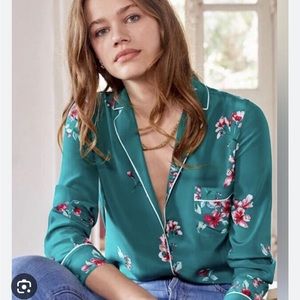 Sezane Elisa Silk Blouse Sz40